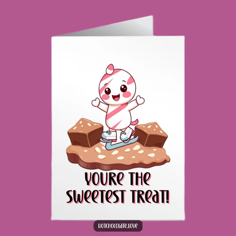 Free Printable Ice Skating Candy Cane Thank You Card - Funny Downloadable DIY Gift