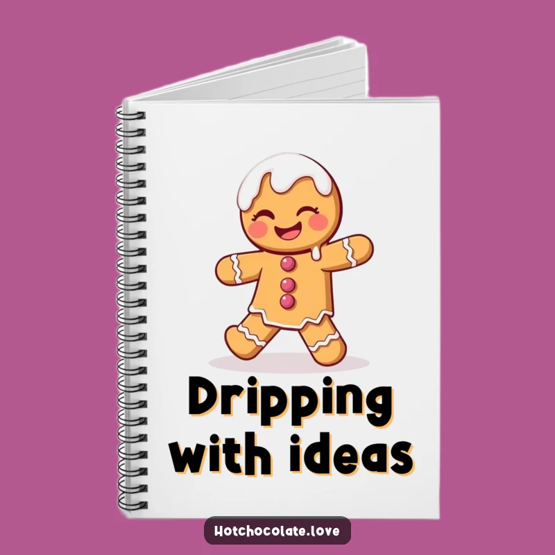 Funny Gingerbread Man Notebook: Dancing Icing Design, Journal Festive Notes