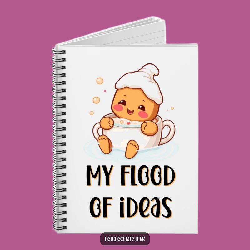 Funny Gingerbread Hot Chocolate Notebook - Jot Down Sweet Ideas