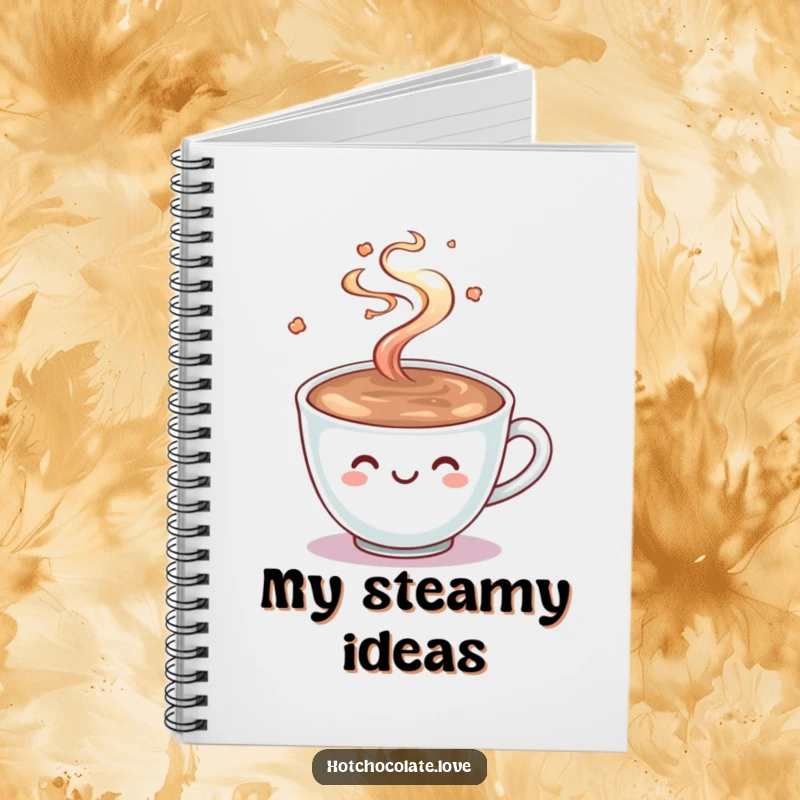 Funny Hot Chocolate Notebook: A smiling cup of hot chocolate with steam playfully swirling, inspiring warm thoughts and cozy notes.