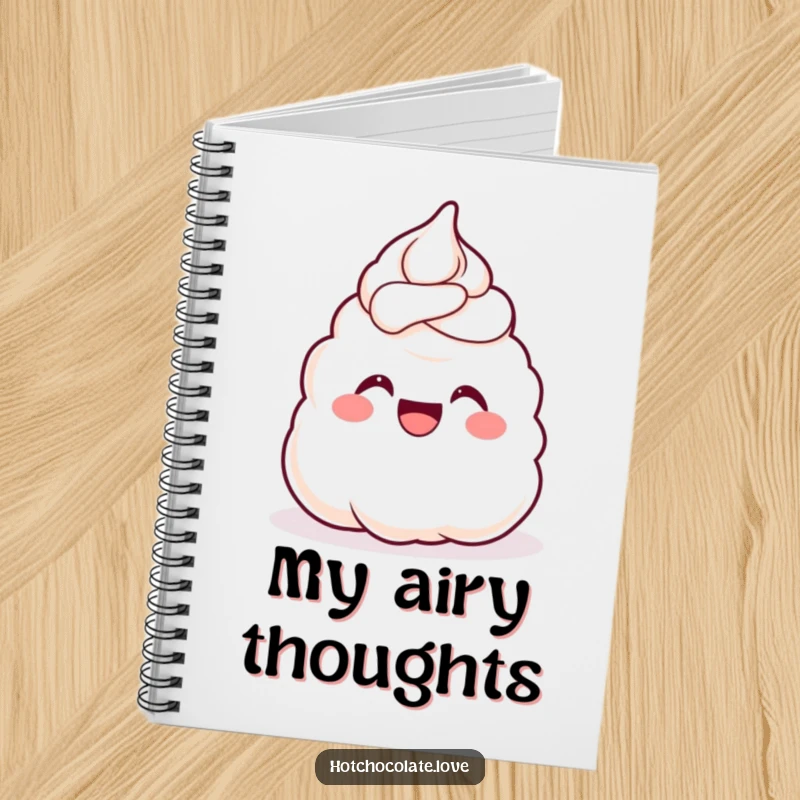 Funny Notebook cover with a cheering dollop of whipped cream, ideal for notes, journaling, or doodling sweet inspirations.