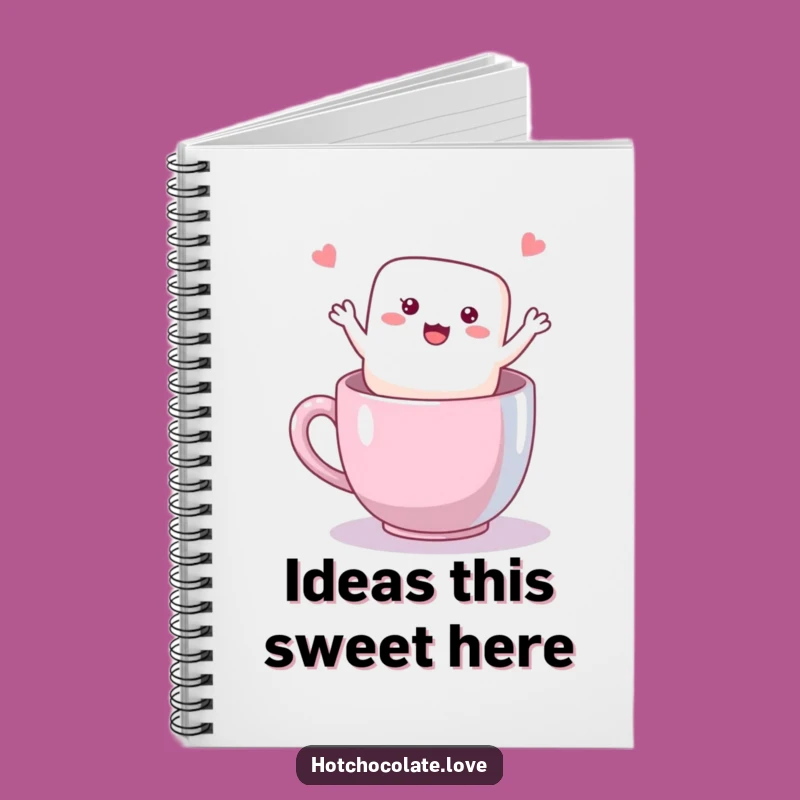 Funny Marshmallow Notebook: Jot Down Sweet Ideas with Waving Friend