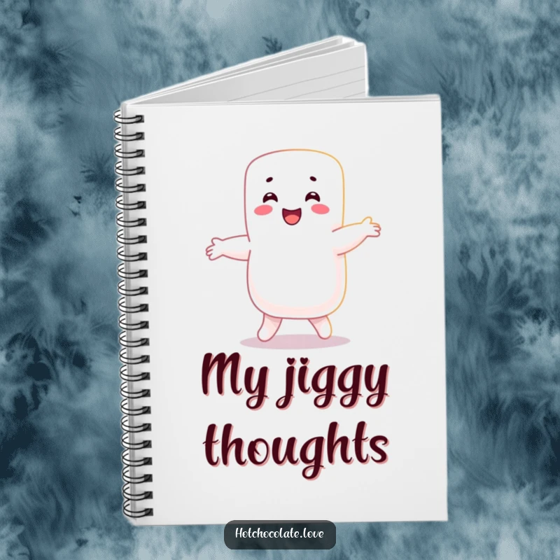 Funny Marshmallow Notebook: A happy marshmallow person performs a joyful dance, inspiring creativity and sweet thoughts.