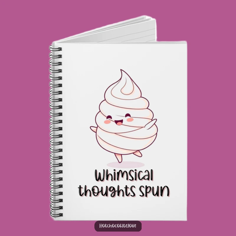 Funny Whipped Cream Notebook: Happy Spin Dollop Character Journal