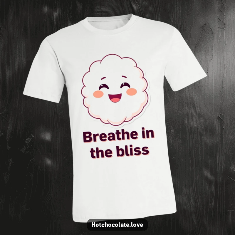 Funny smiling steam t-shirt, depicted with a happy face, symbolizing cheerful warmth and joyful comfort in apparel.