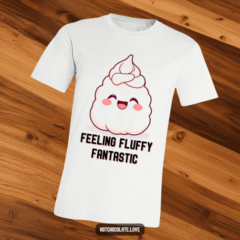 Funny T-Shirt showcasing a gleeful dollop of whipped cream cheering with unrestrained joy, a symbol of pure, sweet elation.