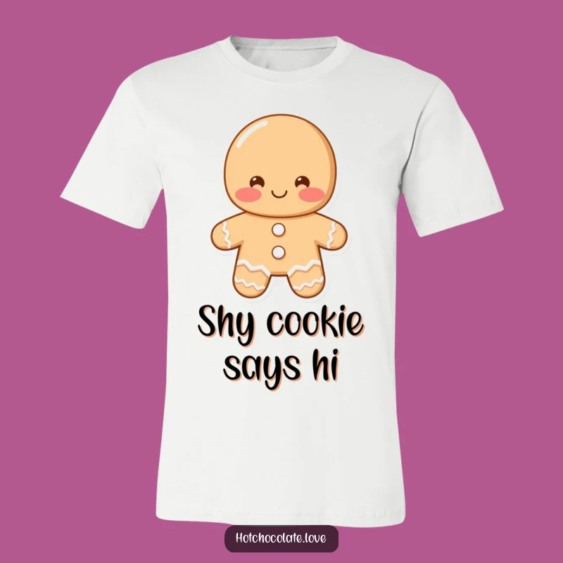 Funny Shy Gingerbread Man T-Shirt: Cute Apparel and Comedic Greeting Gift