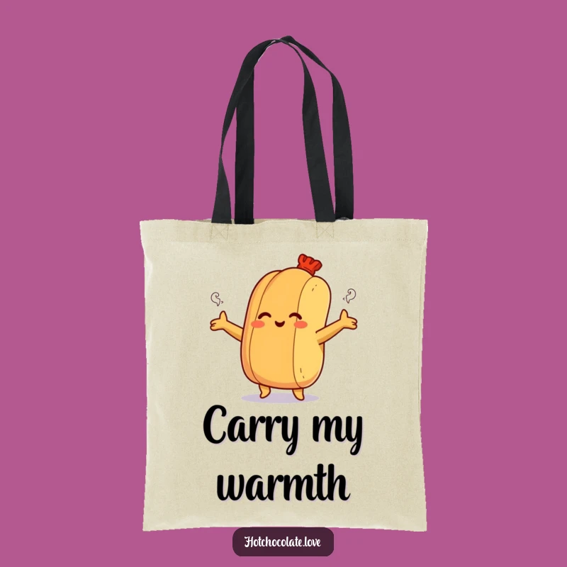 Funny Hot Dog Hug Tote Bag - Carry the Warmth!