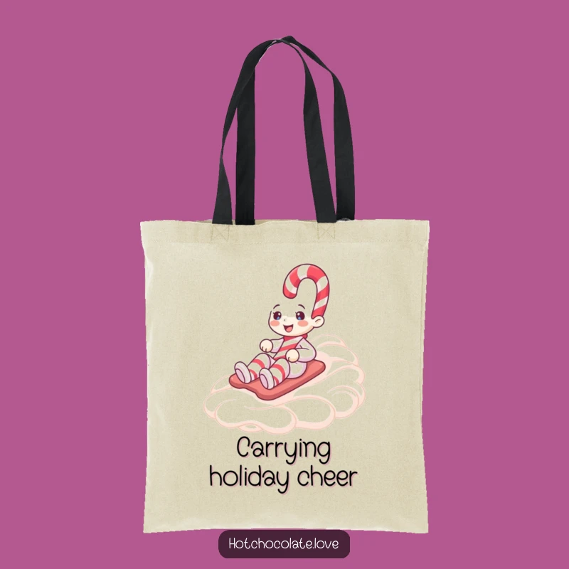 Funny Candy Cane Whipped Cream Tote Bag - Carry Holiday Joy Gift