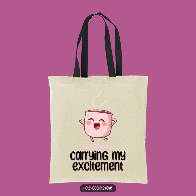 Funny Steaming Mug Joyful Jump Tote Bag - Carry Your Laughs Everywhere!