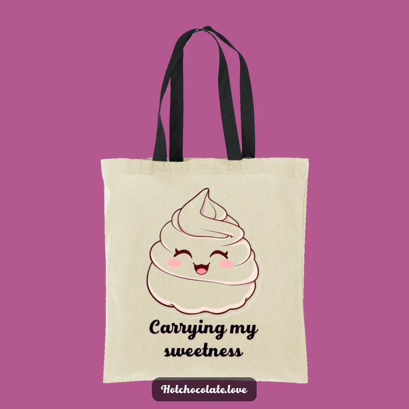 Funny Winking Whipped Cream Dollop Tote Bag - Sweet & Hilarious Carry-All