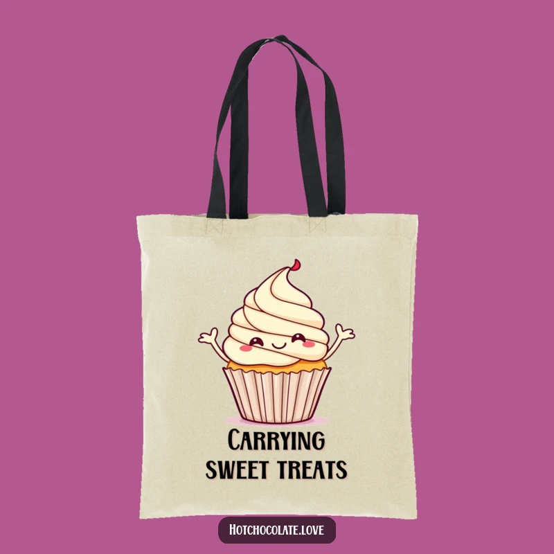 Funny Cupcake Tote Bag: Dancing Treat, Steamy Style, Perfect Humorous Carry-All Gift
