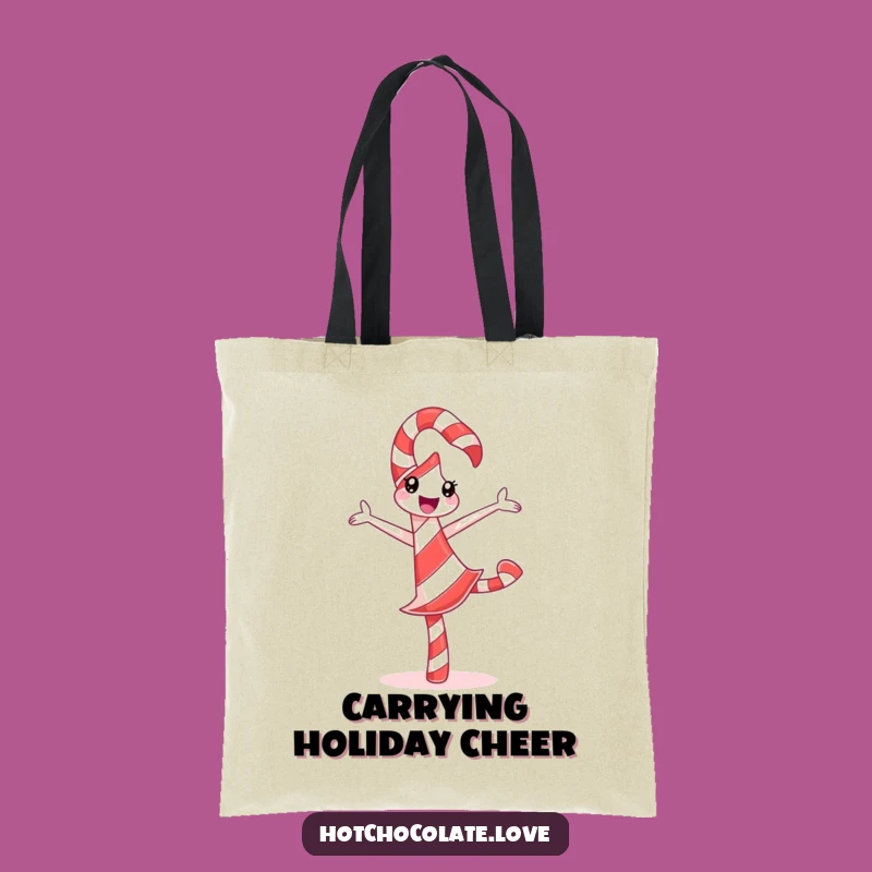 Funny Candy Cane Tote Bag: Pirouette Design, Practical Festive Accessory