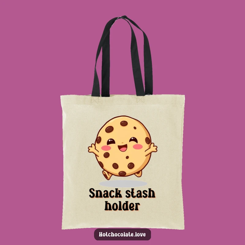 Funny Cookie Hop Tote Bag: Giggling Character Hopping, Stylish & Hilarious Gift for Shoppers