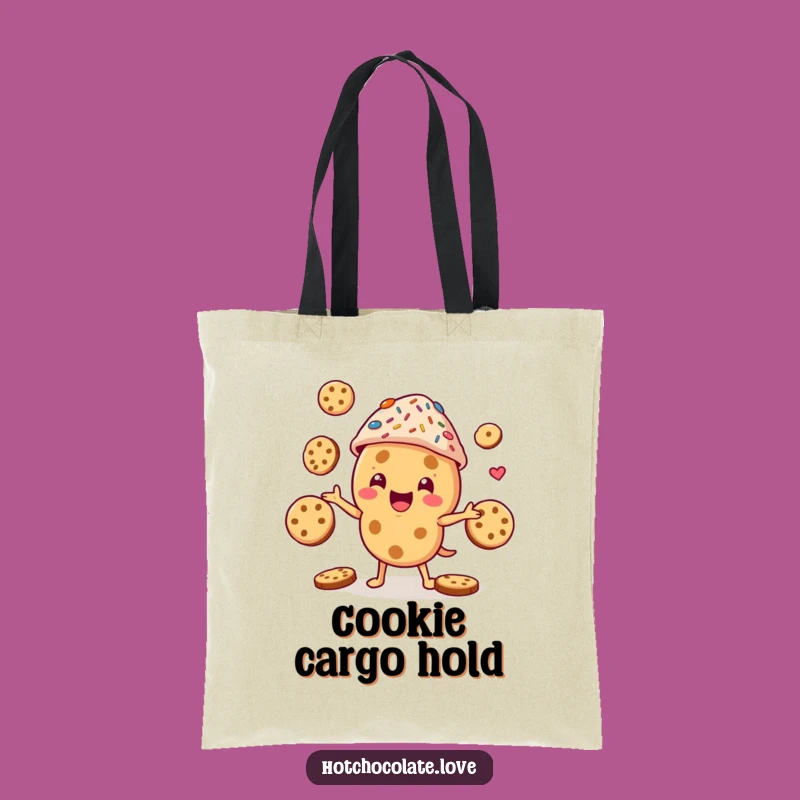 Funny Cookie Juggler Tote Bag: Cheerful Sprinkle Hat Character, Handy Funny Gift