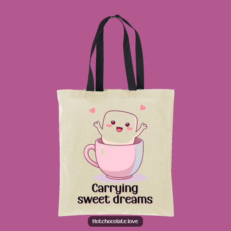 Funny Marshmallow Tote Bag: Carry Sweetness with Waving S'mores Fun