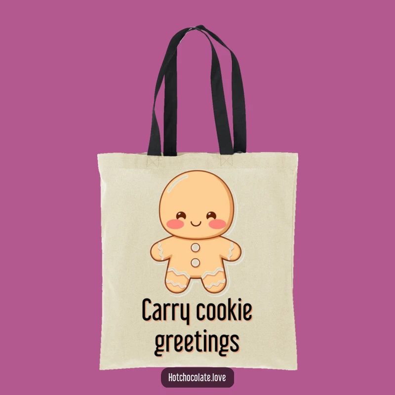 Funny Shy Gingerbread Man Tote Bag: Carry Your Essentials with Sweet Charm